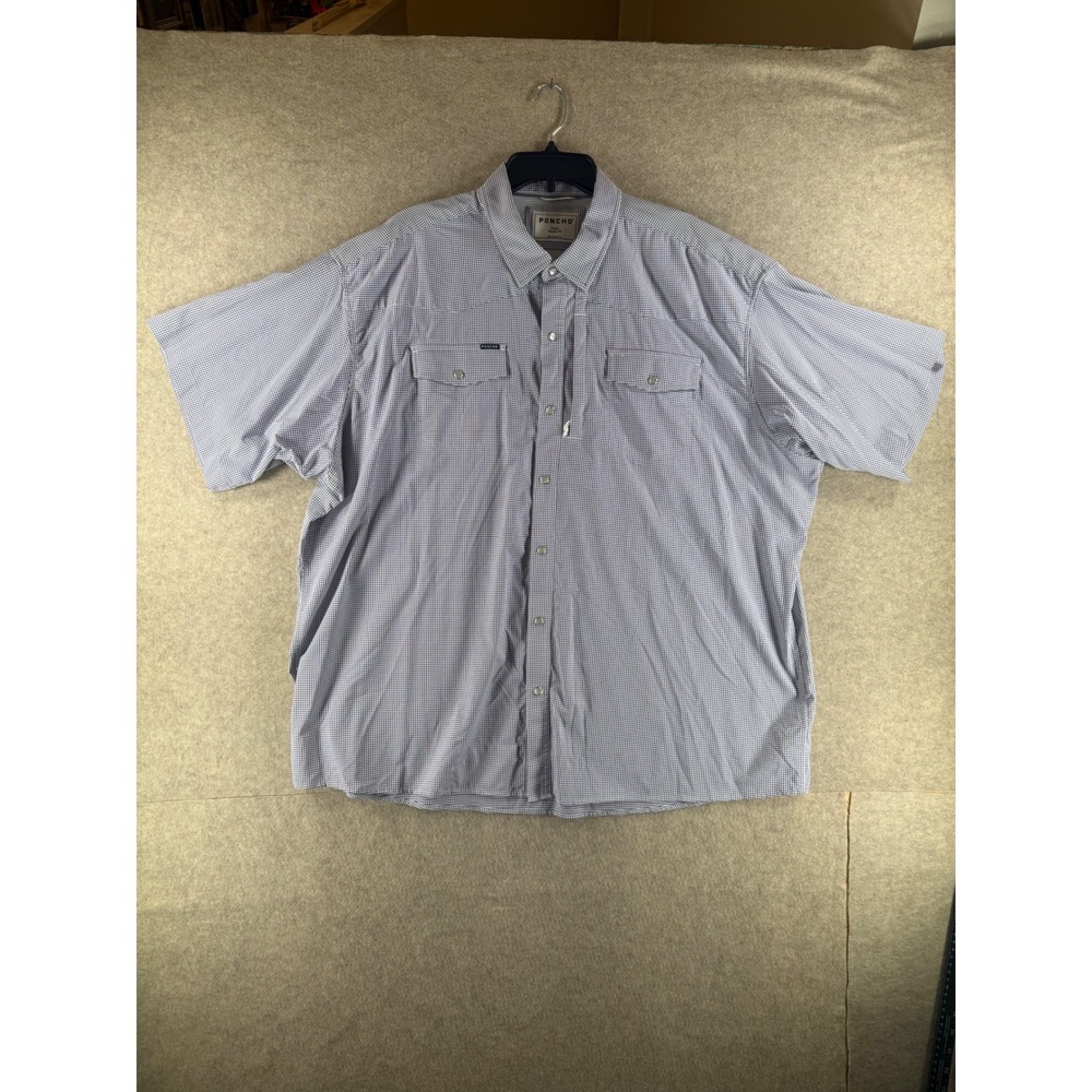 Poncho Fishing Shirt XXXL Purple Check Snap Front Performance SH-NY-WS-SS-3012